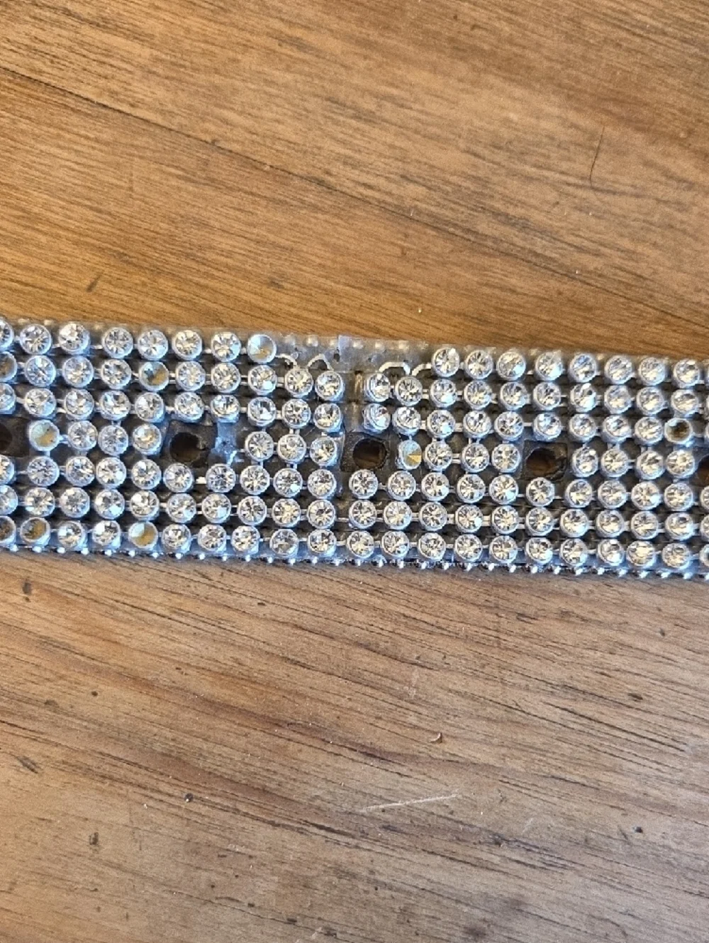 Crystal-Embellished Silver Tone Cross Bling BELT 20